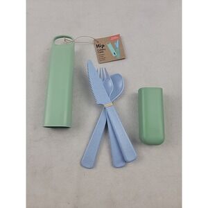 Wheat Straw**Camping/Dorm/Travel**HIP‎ Cutlery**3pc Set W/Carrying Case***NEW***